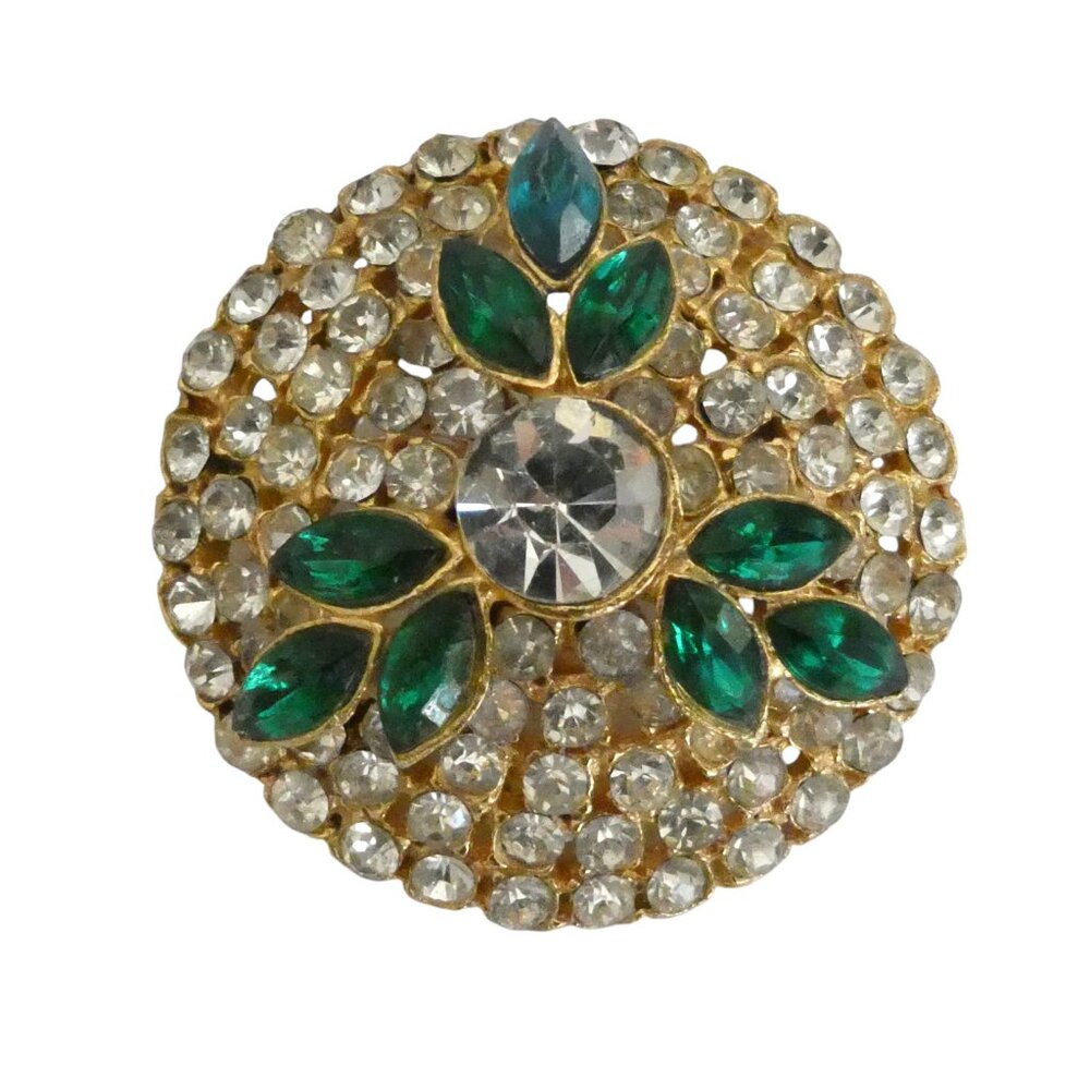 vtg AJC domed rhinestone brooch